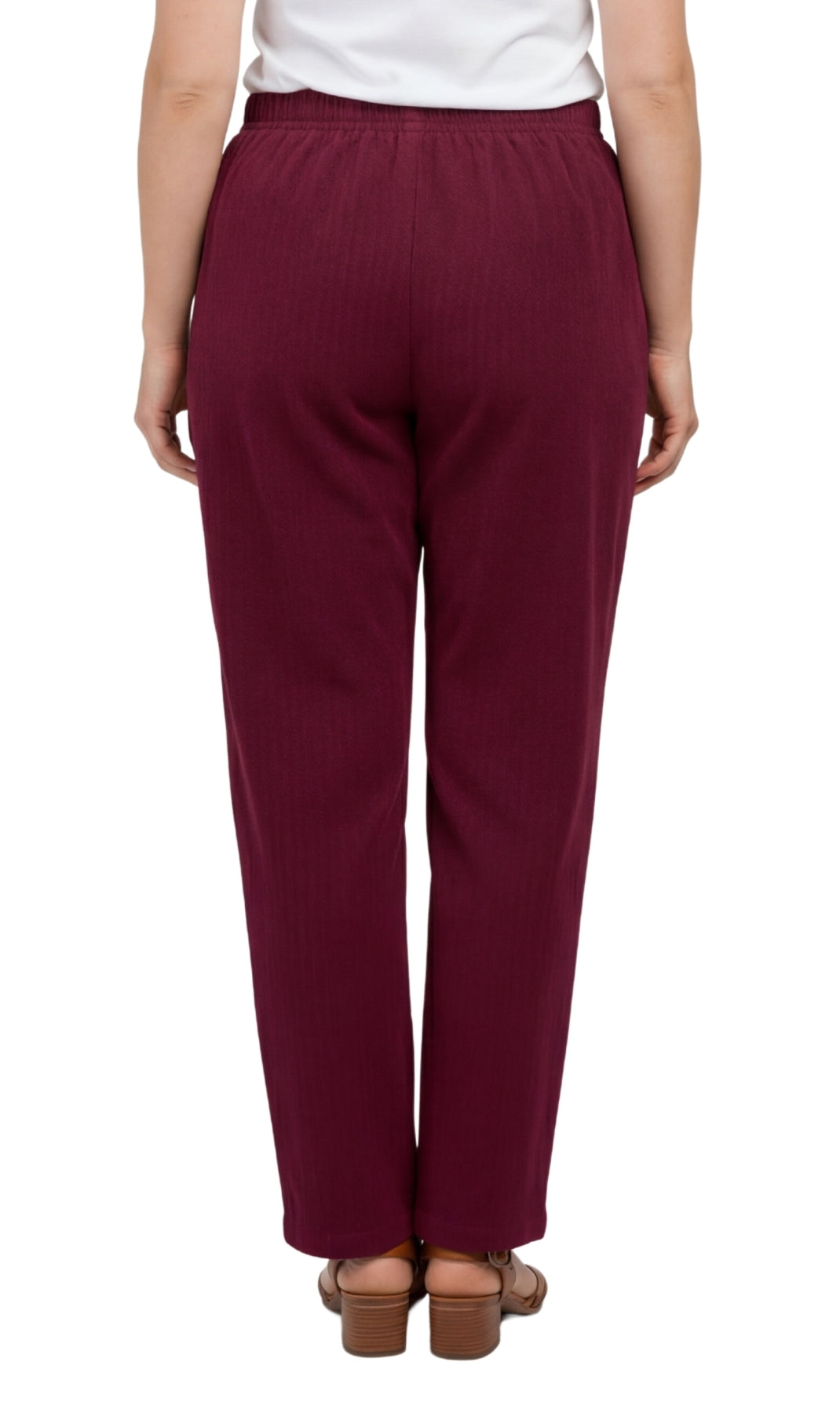 Womens Pull On Fine Wale Corduroy Pants with soft-covered elastic waist