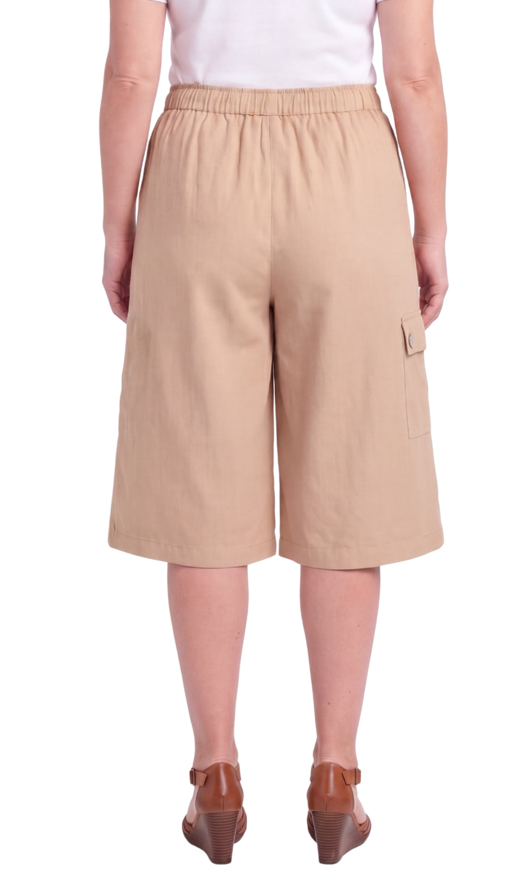 Women's 100% Calcutta Cotton Split Skirt Culottes with Cargo Pockets