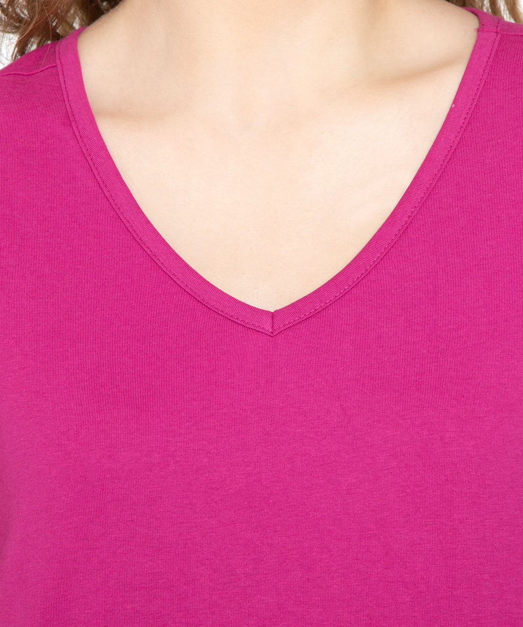 Women's Perfect Short-Sleeve V-Neck Tee Shirt - Cotton blend and Wrinkle Resistant
