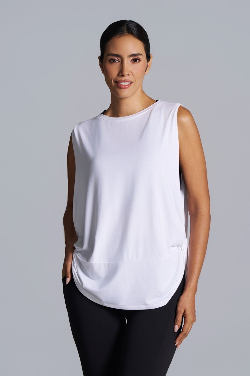 Women's Supine Twist Yoga Tank | White