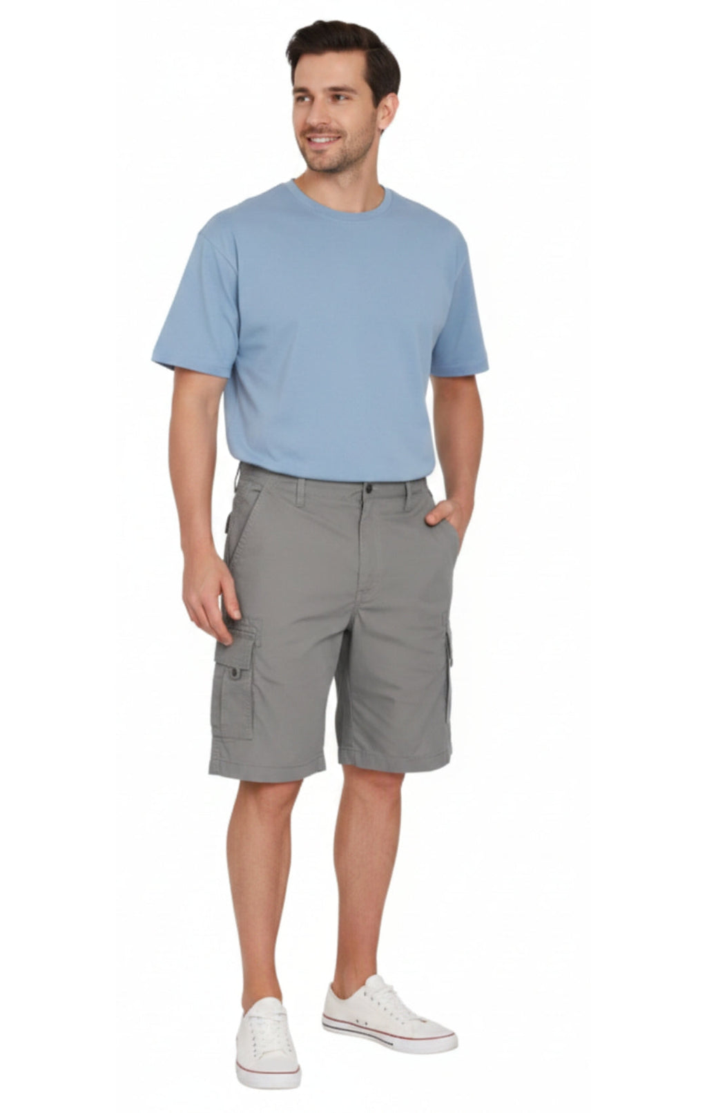 Men's Cargo Shorts with Elastic Waist and Multi Pockets for added comfort