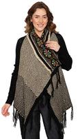 Women's Fringed Jacquard Weave Open Front Long Cardigan