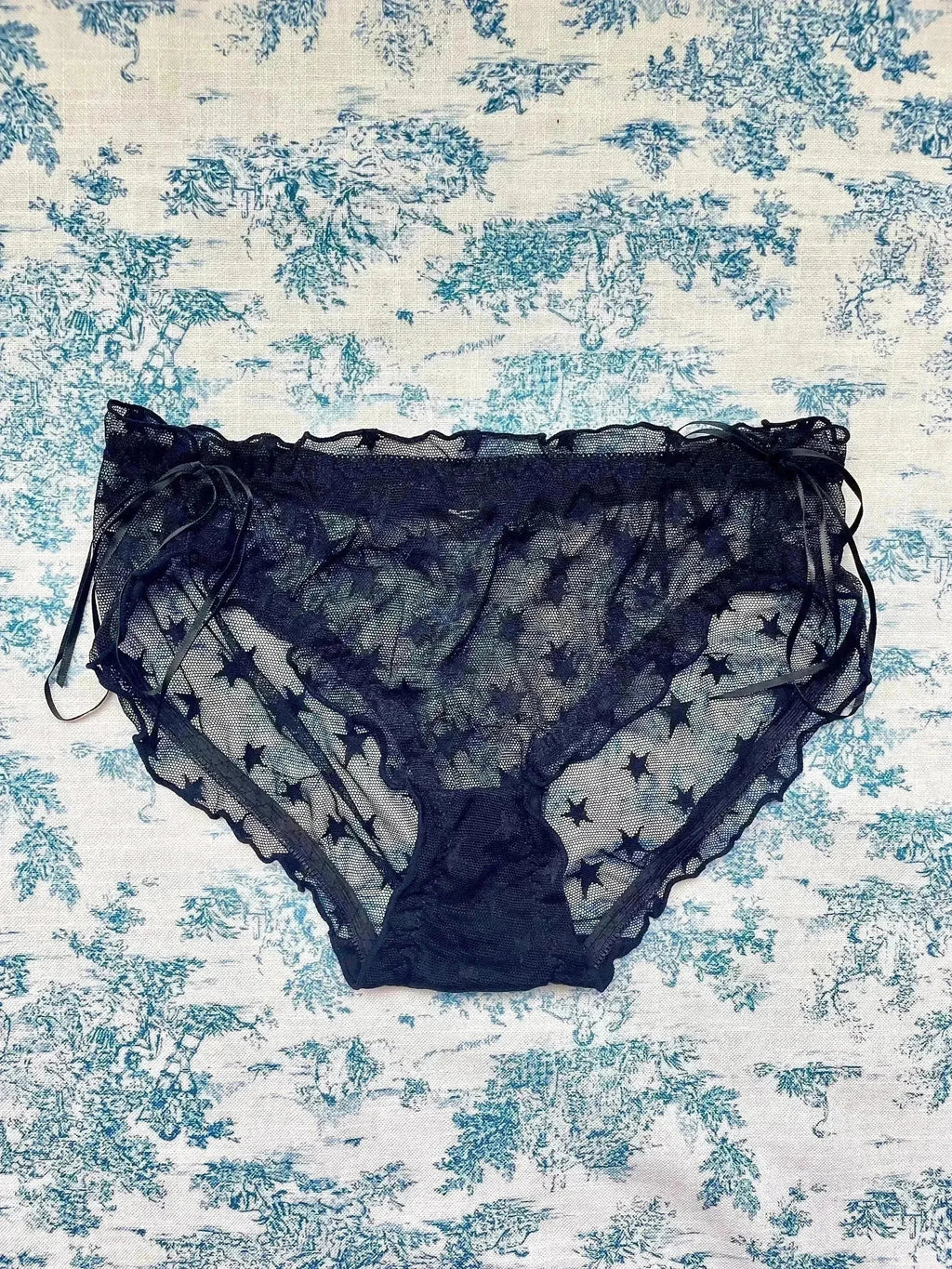 Black Mesh Star Panty