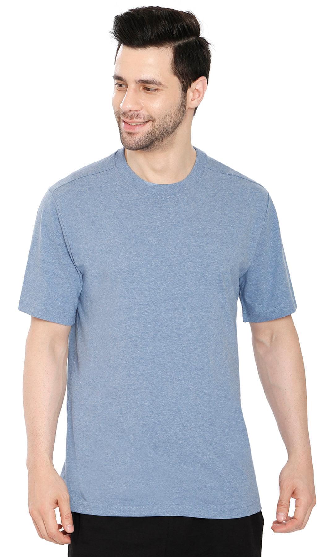 Men’s Heavyweight Crew Neck T-Shirt – Short Sleeve Solid Color Tee with Relaxed Fit