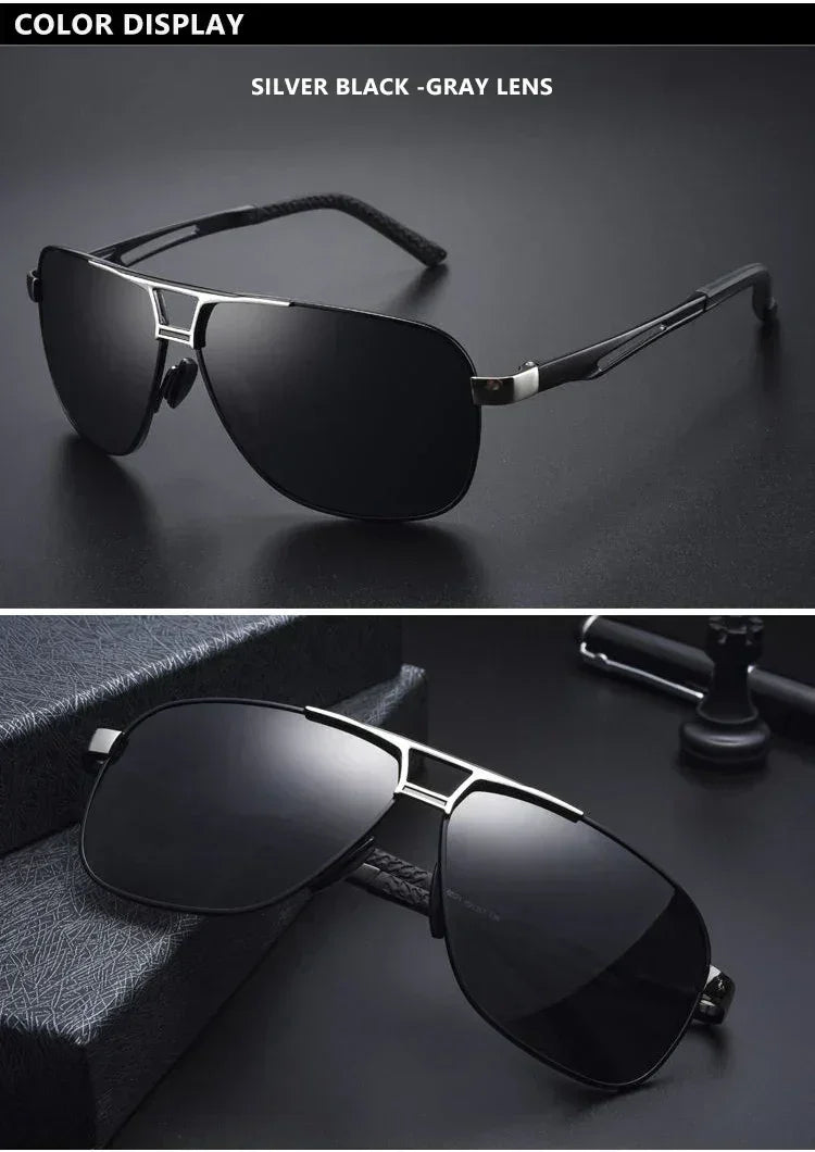 Top Quality Square Retro Photochromic Aluminum Sunglasses Men Polarized Driving Women Sun Glasses For Men Brown Oculos de sol