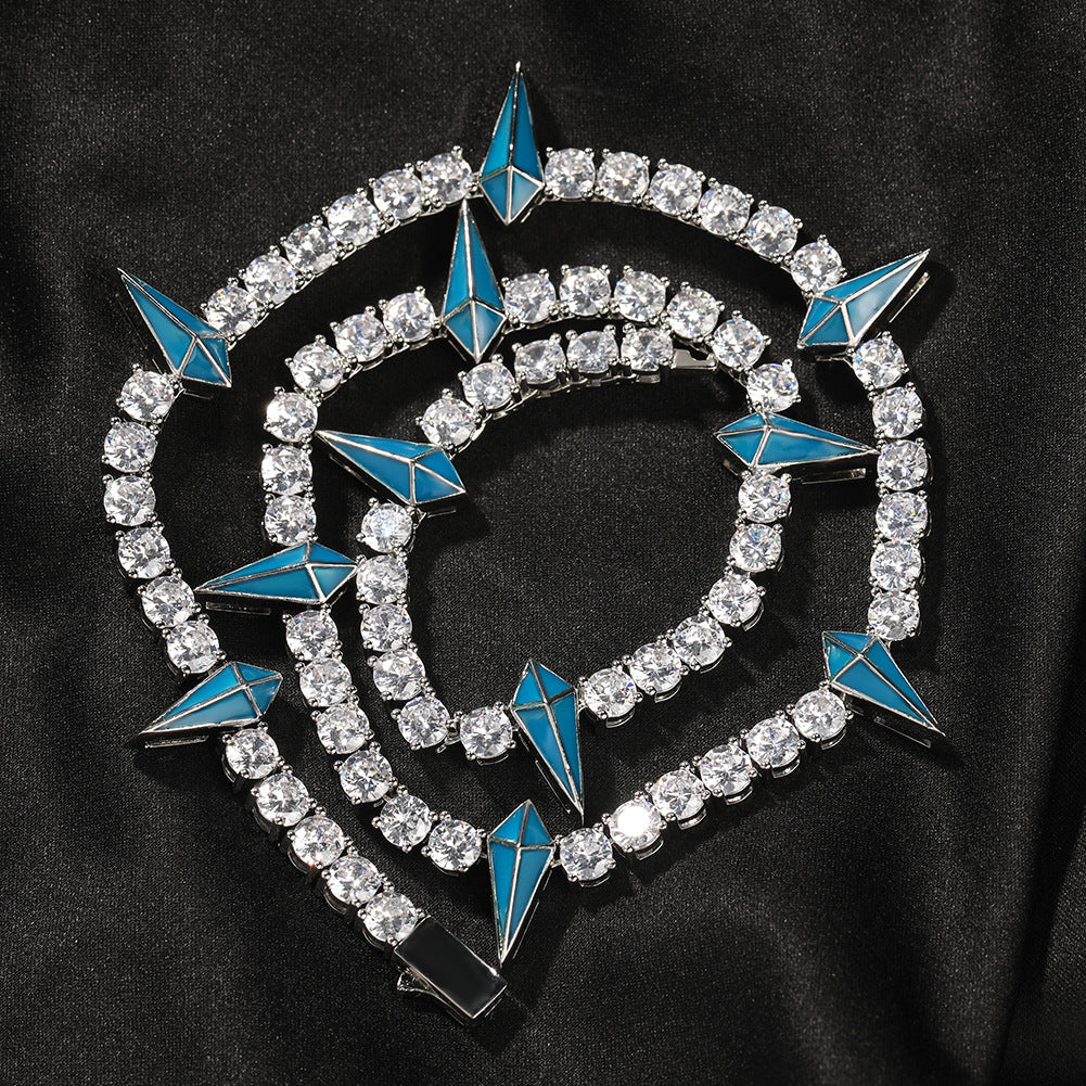 Hip-hop Black Panther zircon tennis chain