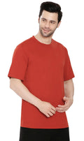Men’s Heavyweight Crew Neck T-Shirt – Short Sleeve Solid Color Tee with Relaxed Fit