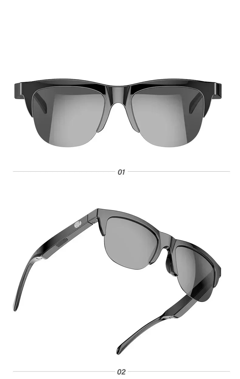 Smart Bluetooth Glasses Wireless Earphones Touch Mold Headset Bone Conduction Music Wireless Headset UV Proof Sunglasses