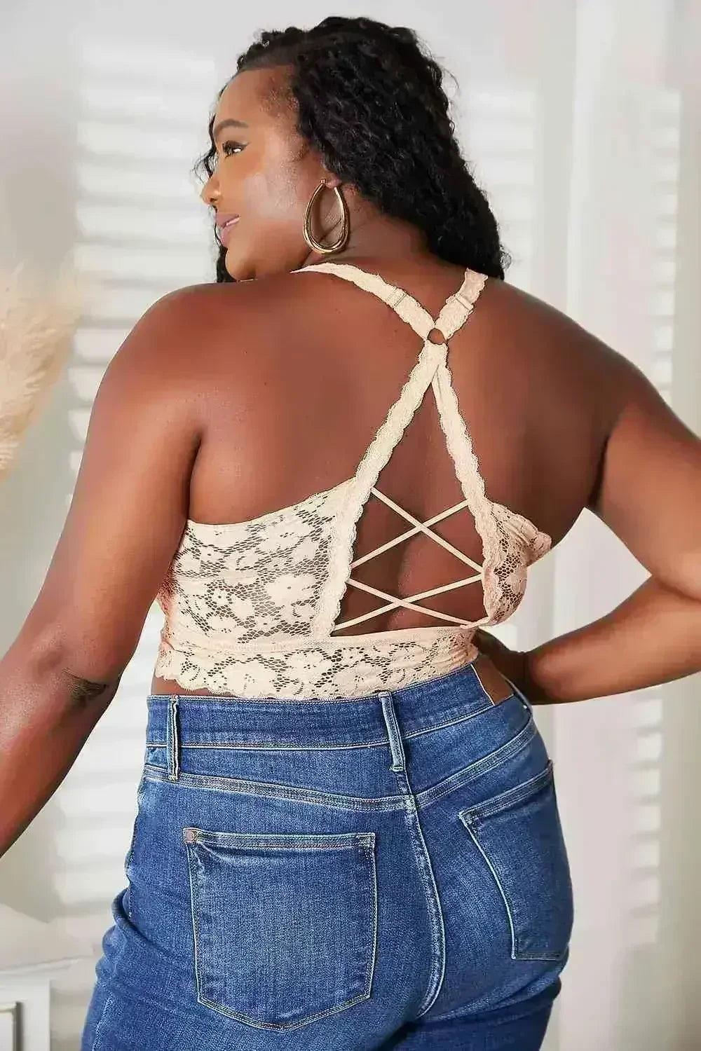 Juliette Crisscross Lace Bralette - Seductive Comfort | Femstylo